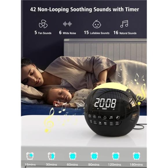 White Noise Machine with 42 Non Looping Natural Sleeping Sounds for Baby Adults - Picture 2 of 6